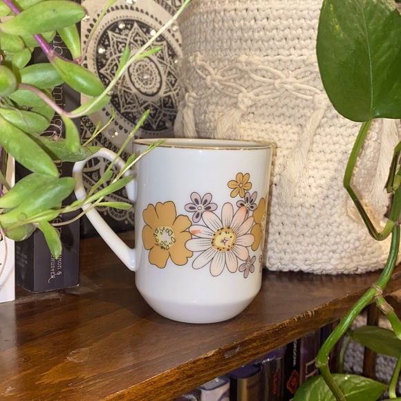 Vintage Other - Vintage Creative Japan Floral Tea Cup - Boho Neutrals 70s Daisies